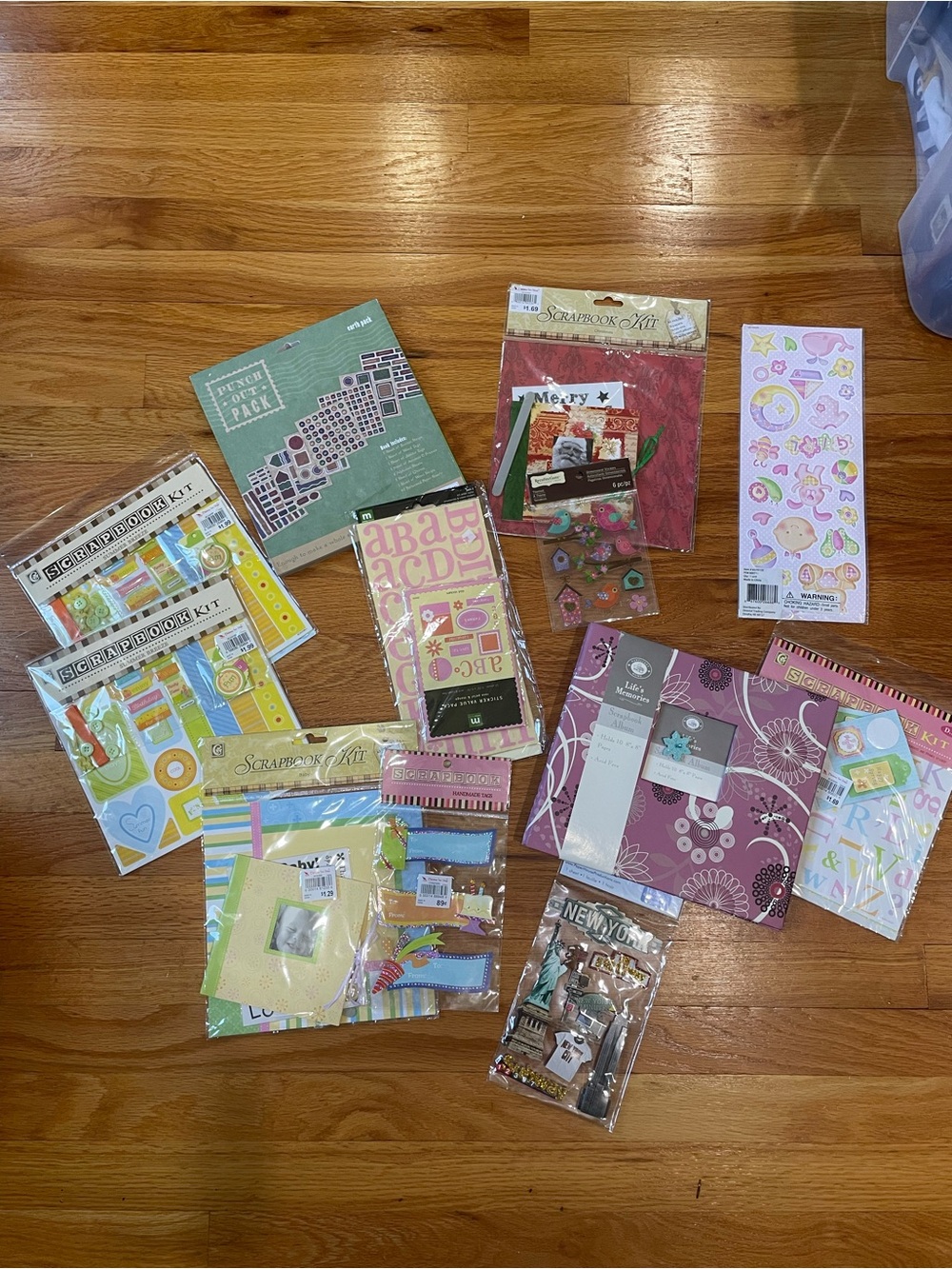Assorted Pink and Multicolor Scrapbook Kits and Sticker Sets